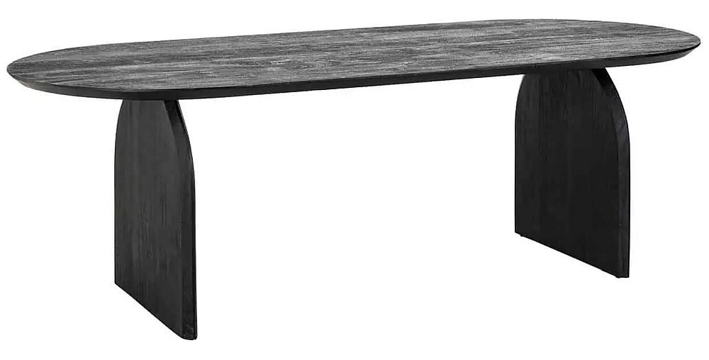 Product photograph of Hudson Black Mango Wood 200cm Oval Dining Table from Choice Furniture Superstore.