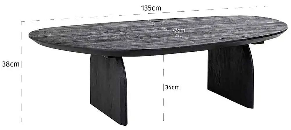 Product photograph of Hudson Black Mango Wood Coffee Table from Choice Furniture Superstore.