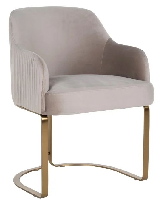 Product photograph of Hadley Khaki Velvet Fabric Armchair With Gold Legs from Choice Furniture Superstore.