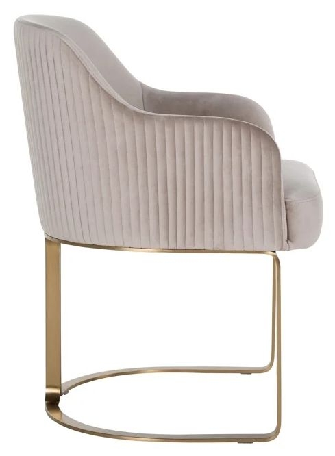 Product photograph of Hadley Khaki Velvet Fabric Armchair With Gold Legs from Choice Furniture Superstore.