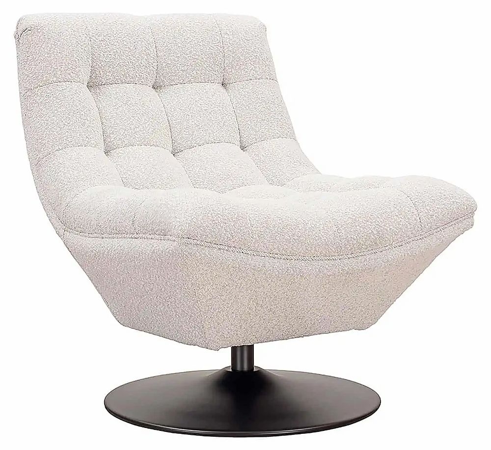 Product photograph of Sydney White And Black Fabric Swivel Chair from Choice Furniture Superstore.