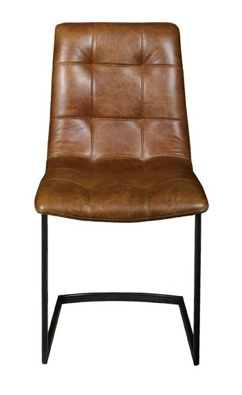 Product photograph of Carlton Contempo Bespoke Leo Leather With Metal Legs Dining Chair from Choice Furniture Superstore.