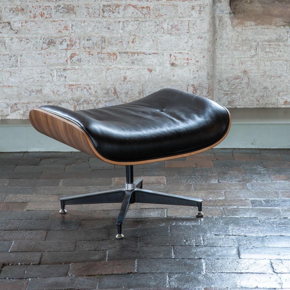 Product photograph of Carlton Additions Black Malmo Lounger Chair And Stool from Choice Furniture Superstore.
