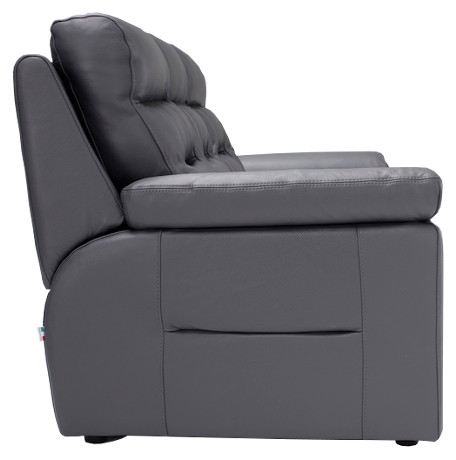 Product photograph of Amalfi Dark Grey Italian Leather 2 Seater Recliner Sofa from Choice Furniture Superstore.