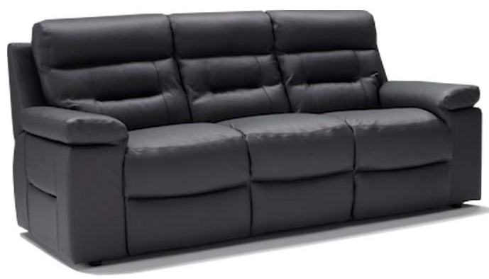 Product photograph of Amalfi Dark Grey Italian Leather 3 Seater Recliner Sofa from Choice Furniture Superstore.