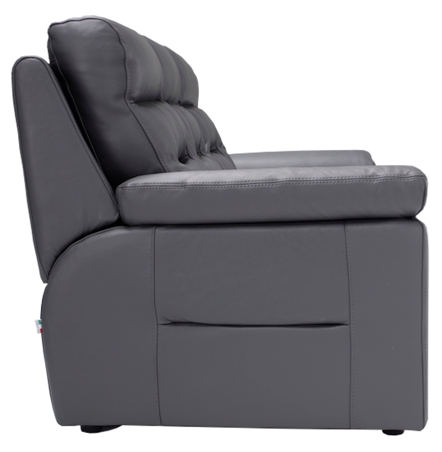Product photograph of Amalfi Dark Grey Italian Leather 3 Seater Recliner Sofa from Choice Furniture Superstore.