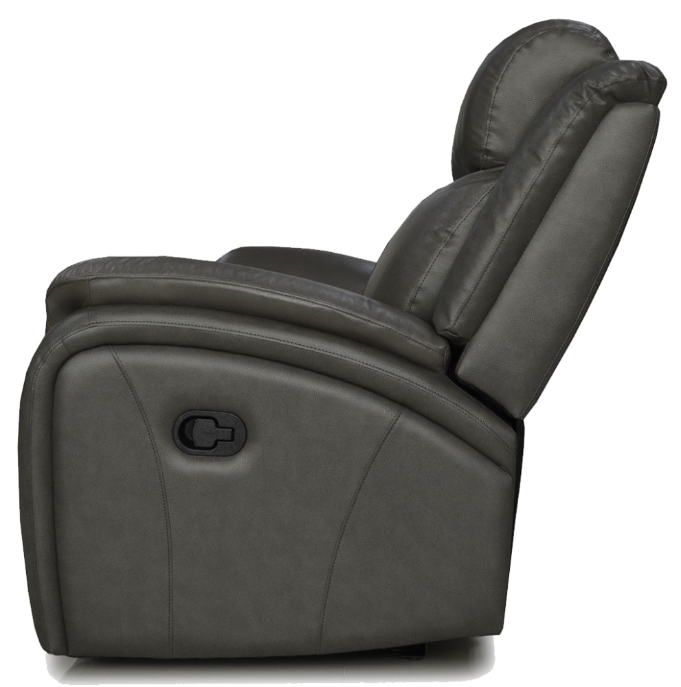 Product photograph of Marco Pewter Leather Upholstered Recliner Armchair from Choice Furniture Superstore.