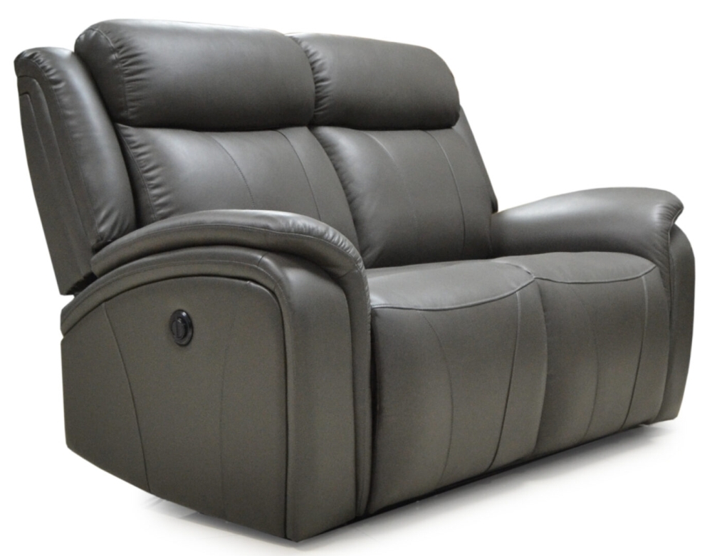 Product photograph of Marco Pewter Leather Upholstered 2 Seater Recliner Sofa from Choice Furniture Superstore.