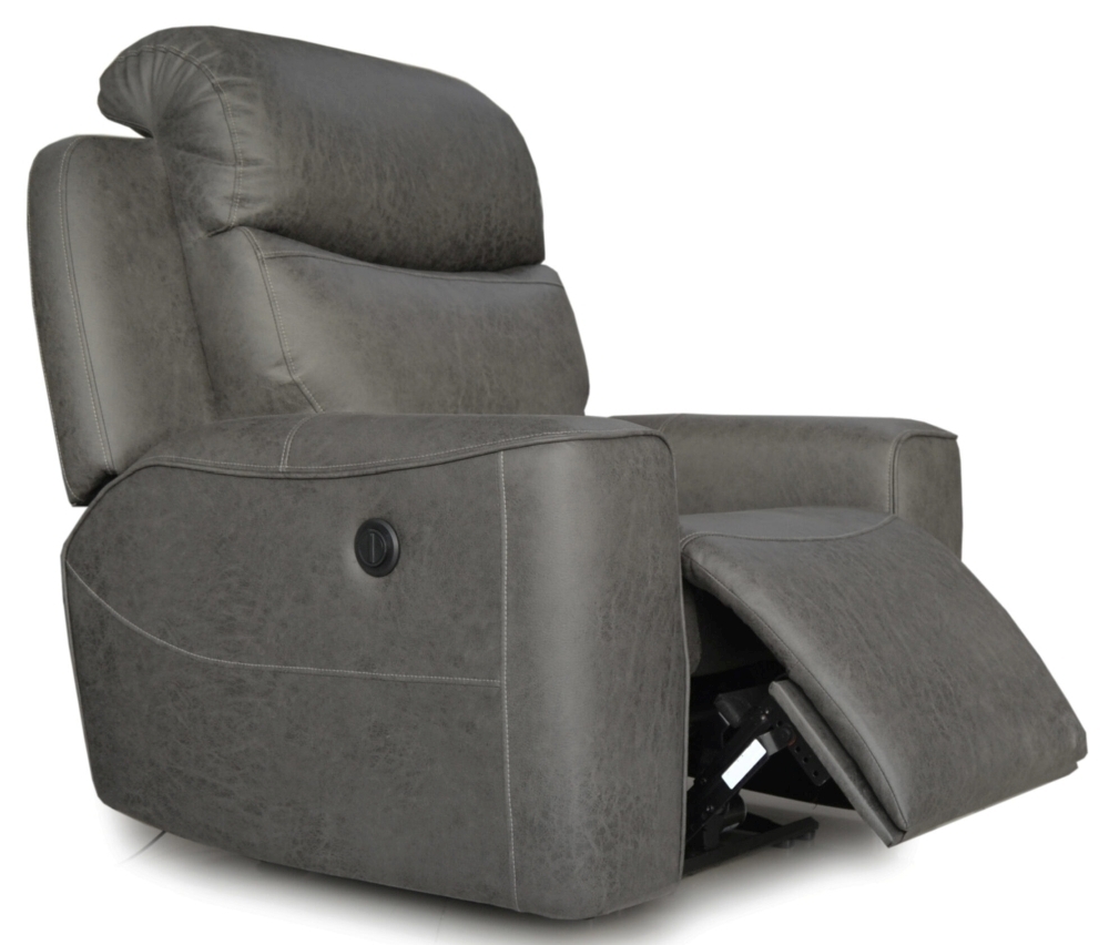 Product photograph of Rocco Dark Grey Fabric Recliner Armchair from Choice Furniture Superstore.