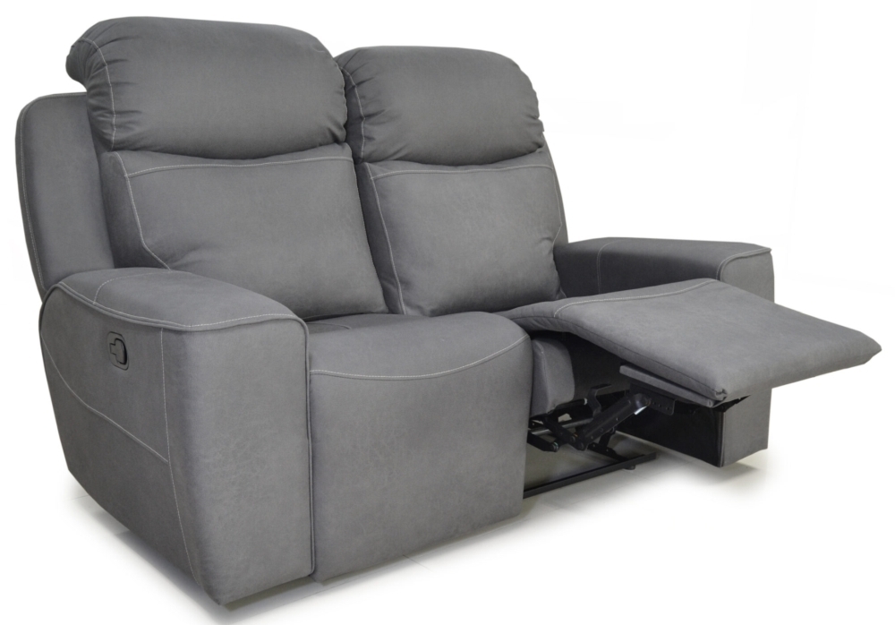 Product photograph of Rocco Dark Grey Fabric 2 Seater Recliner Sofa from Choice Furniture Superstore.