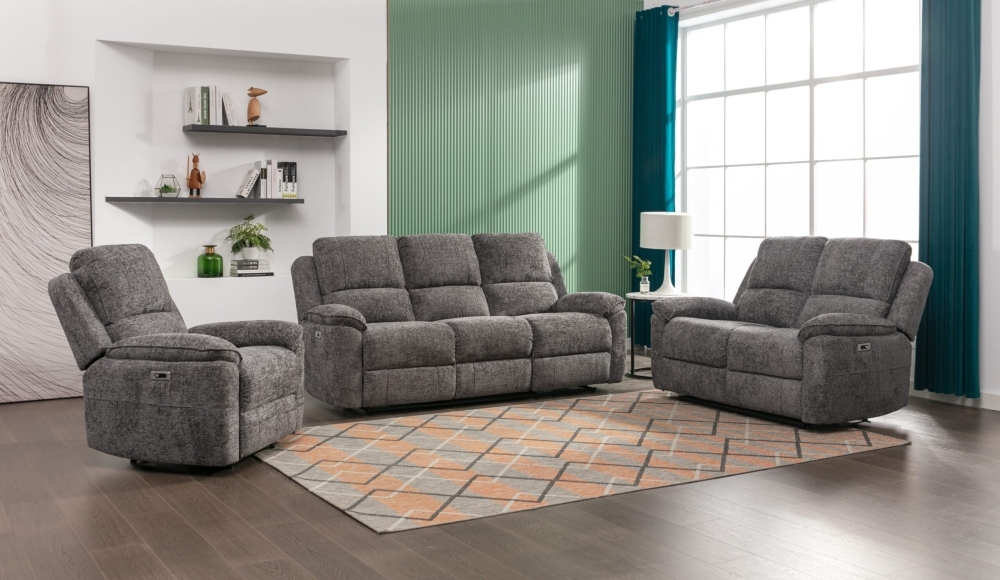 Product photograph of Danielle Ash Fabric 2 Seater Recliner Sofa from Choice Furniture Superstore.