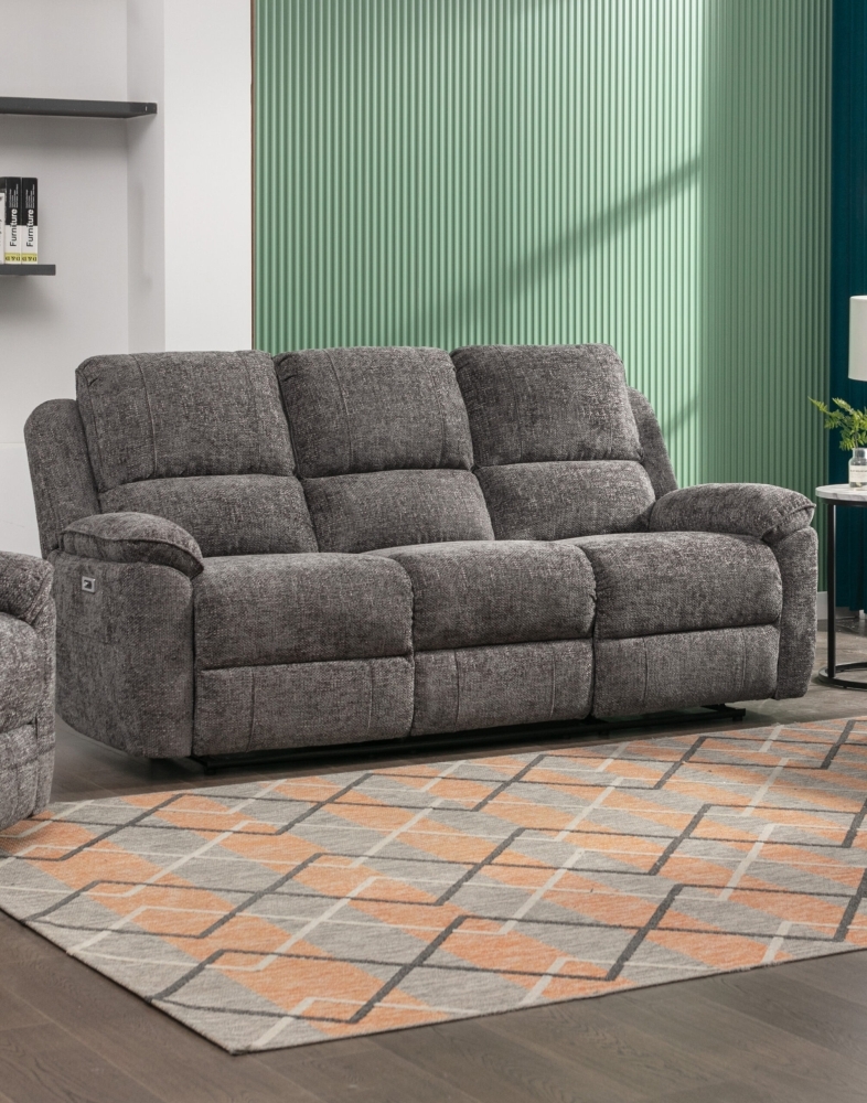 Product photograph of Danielle Ash Fabric 3 Seater Recliner Sofa from Choice Furniture Superstore.