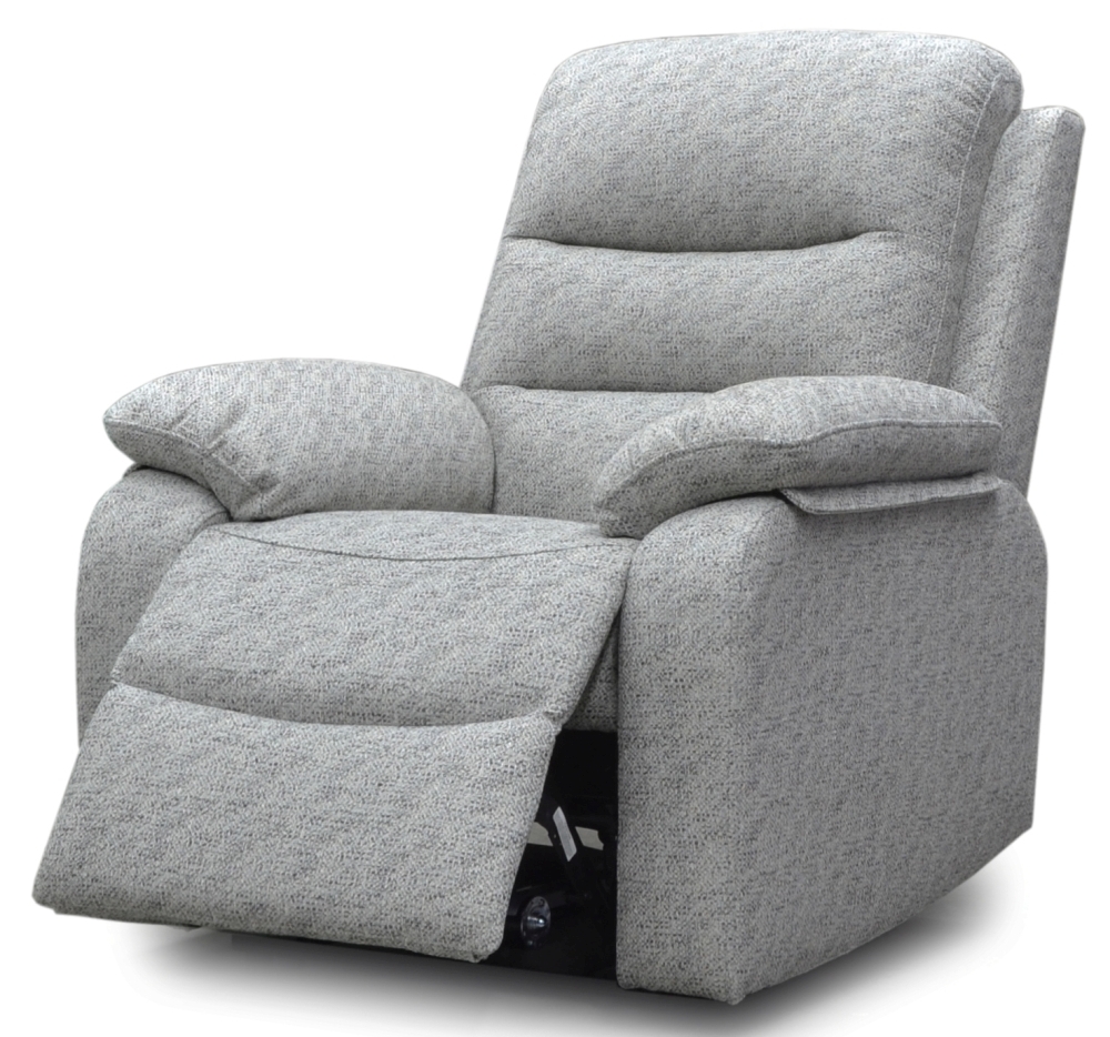 Product photograph of Como Grey Fabric Recliner Armchair from Choice Furniture Superstore.