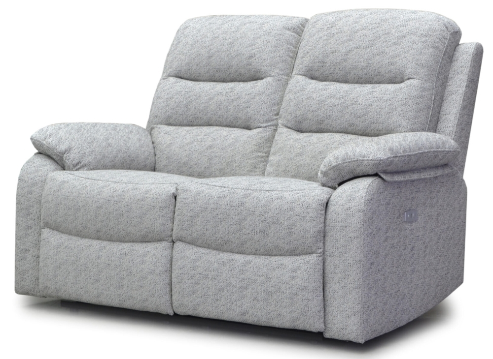 Product photograph of Como Grey Fabric 2 Seater Recliner Sofa from Choice Furniture Superstore.