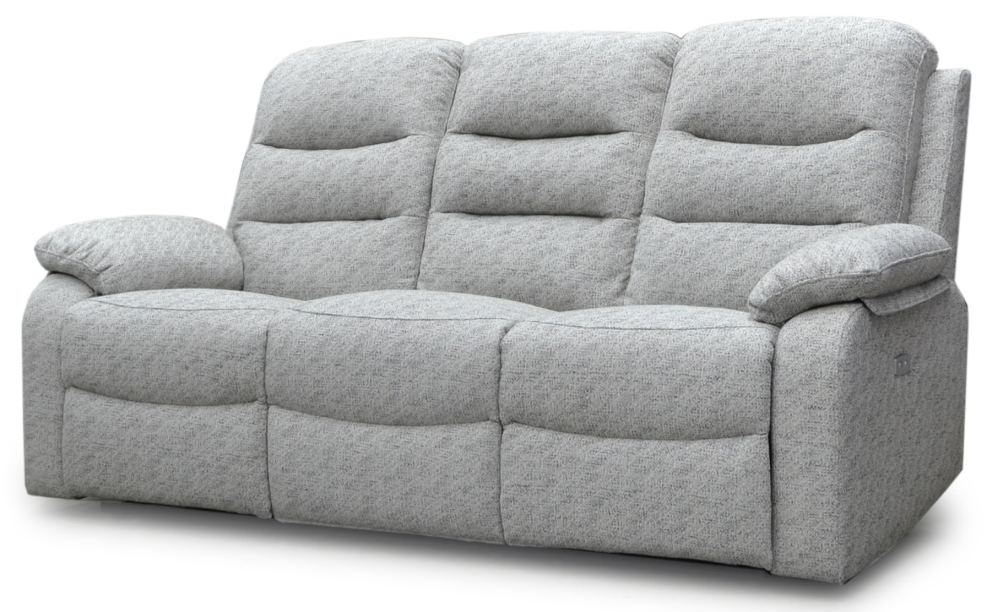 Product photograph of Como Grey Fabric 3 Seater Recliner Sofa from Choice Furniture Superstore.