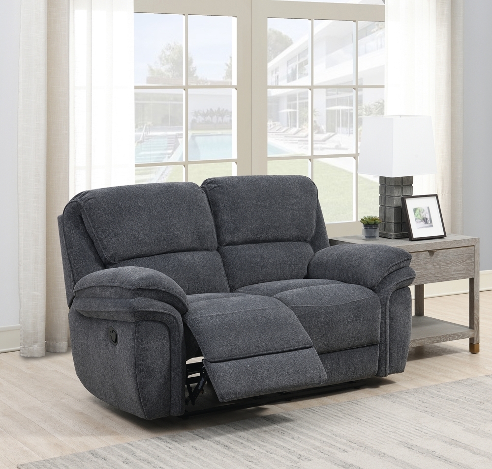 Product photograph of Sasha Dark Grey Fabric 2 Seater Recliner Sofa from Choice Furniture Superstore.
