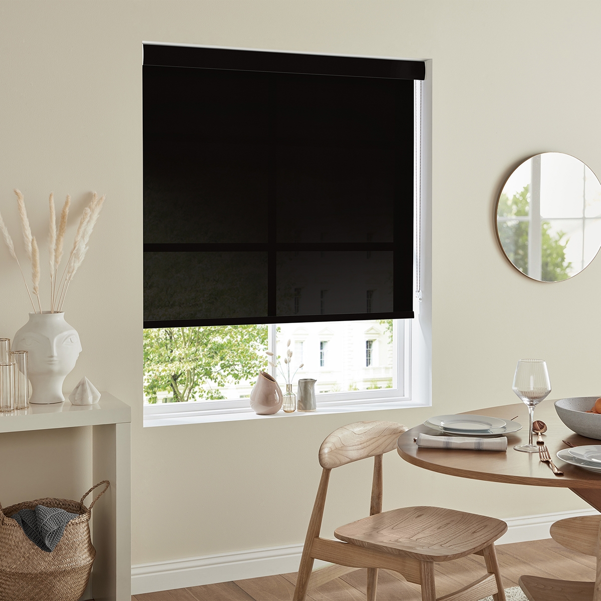 Product photograph of Boho Black Roller Blind from Choice Furniture Superstore.