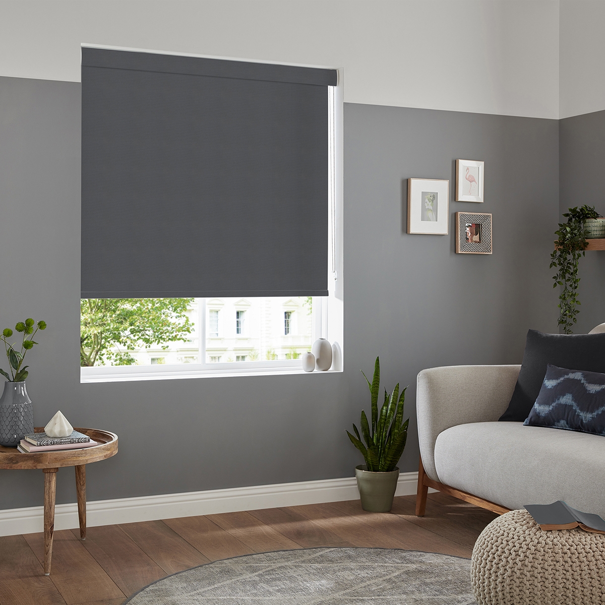 Product photograph of Renard Dark Grey Roller Blind from Choice Furniture Superstore.
