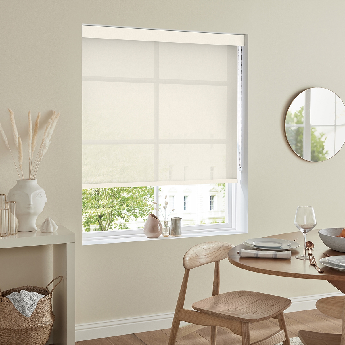 Product photograph of Hermoso Beige Roller Blind from Choice Furniture Superstore.