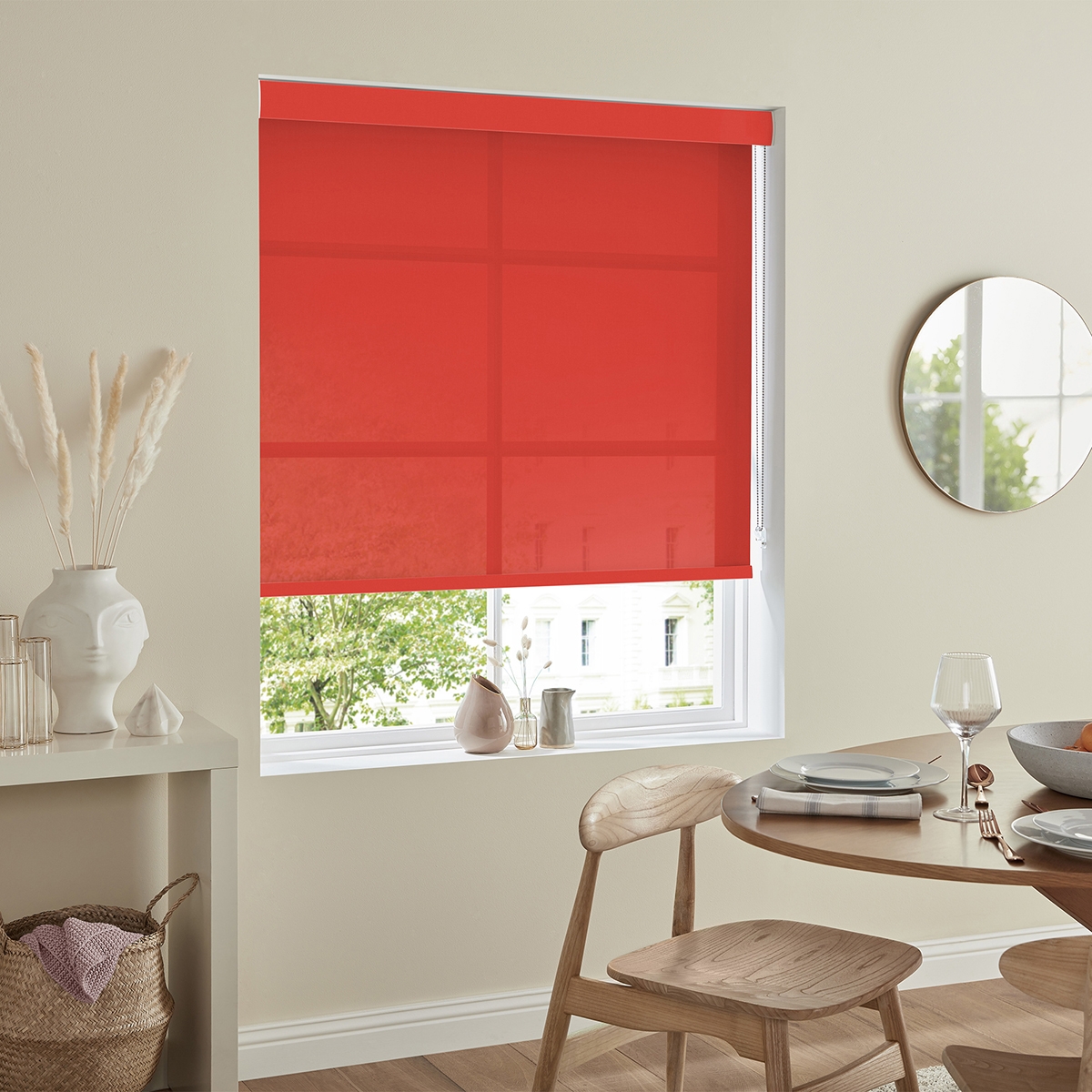 Product photograph of Hermoso Red Roller Blind from Choice Furniture Superstore.