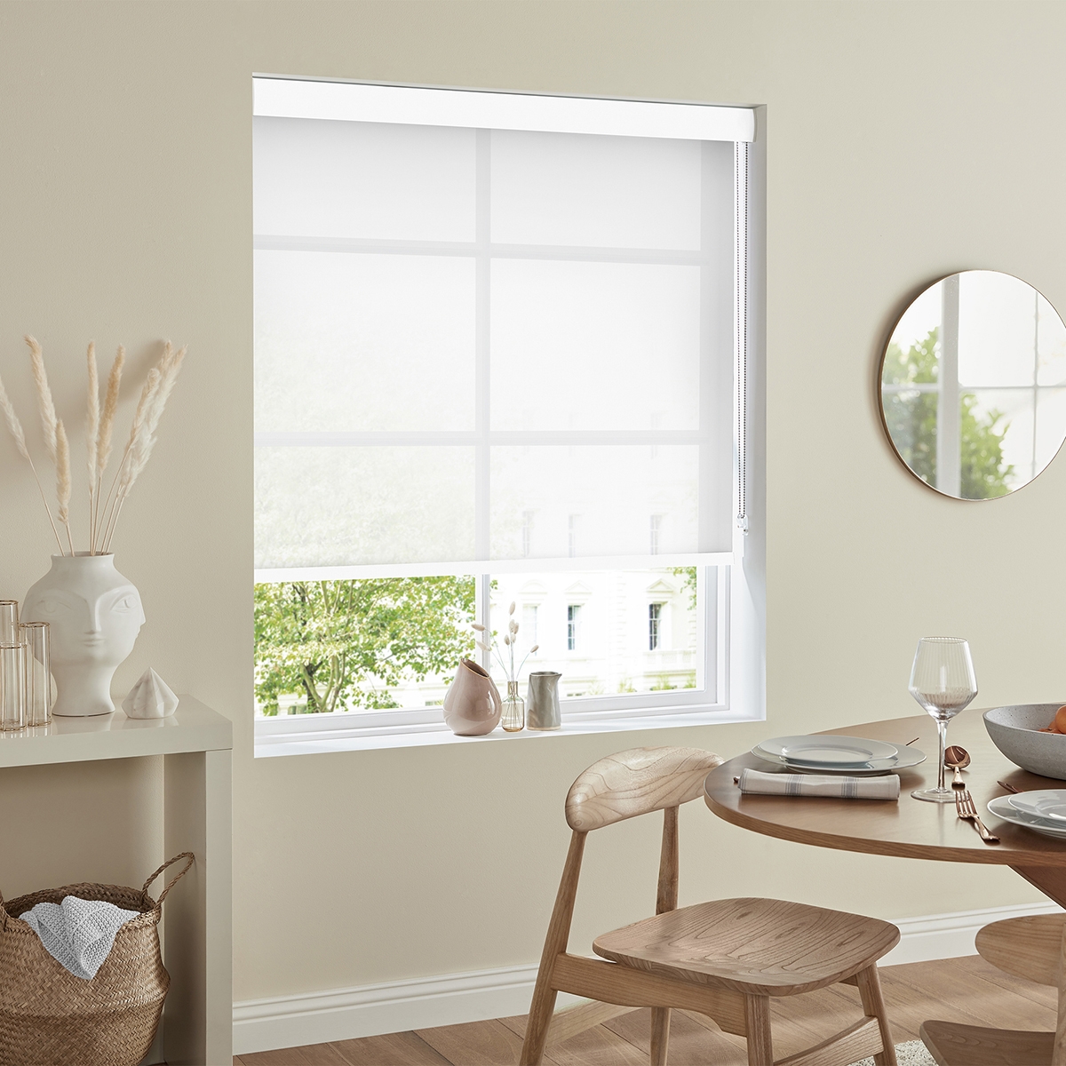 Product photograph of Hermoso White Roller Blind from Choice Furniture Superstore.