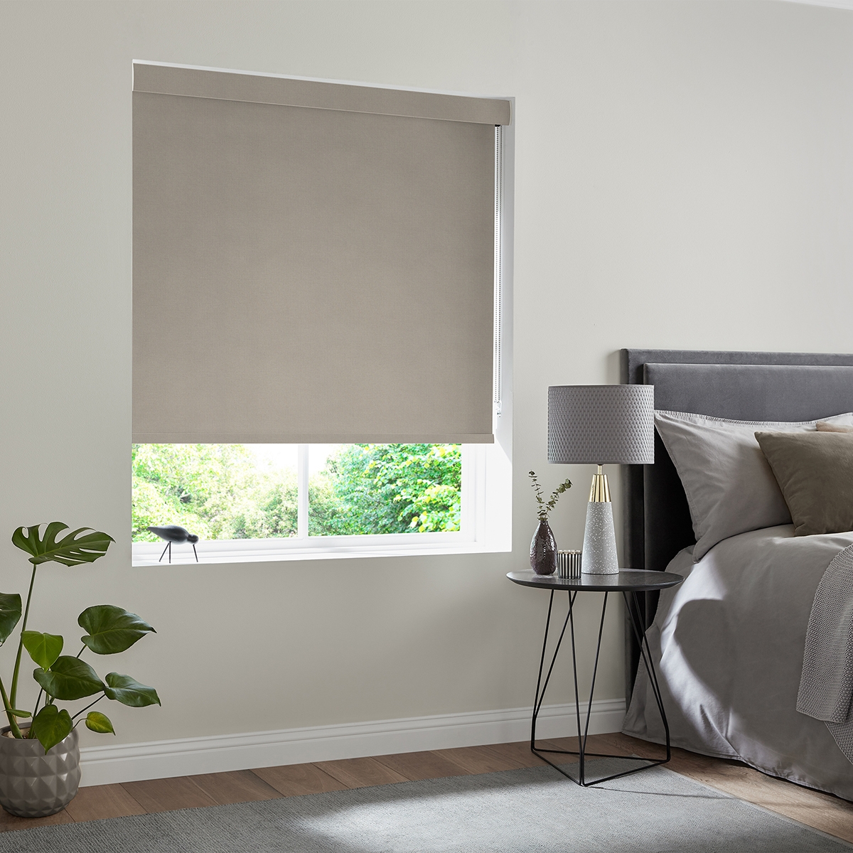 Product photograph of Lena Taupe Roller Blind from Choice Furniture Superstore.