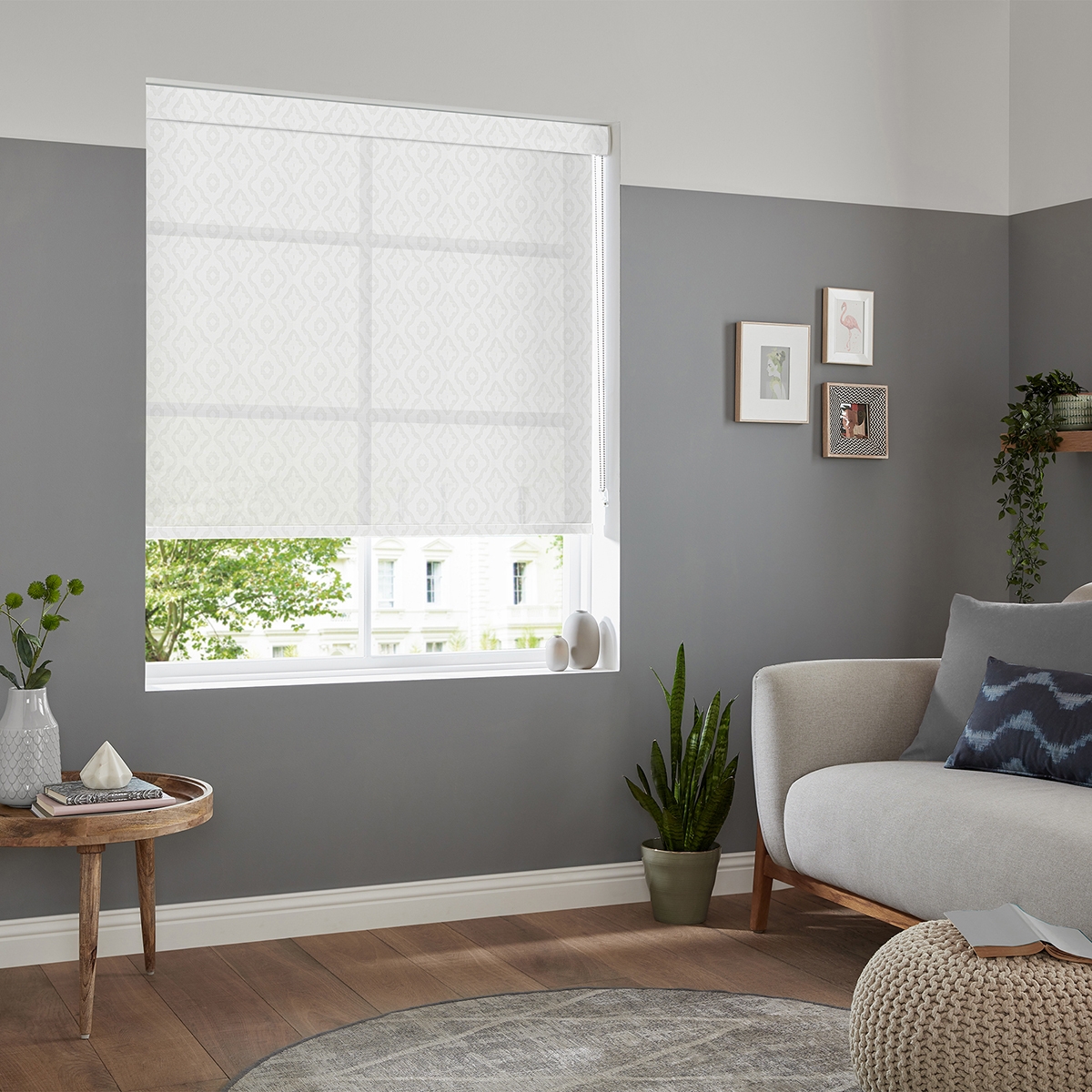 Product photograph of Riviere White Roller Blind from Choice Furniture Superstore.
