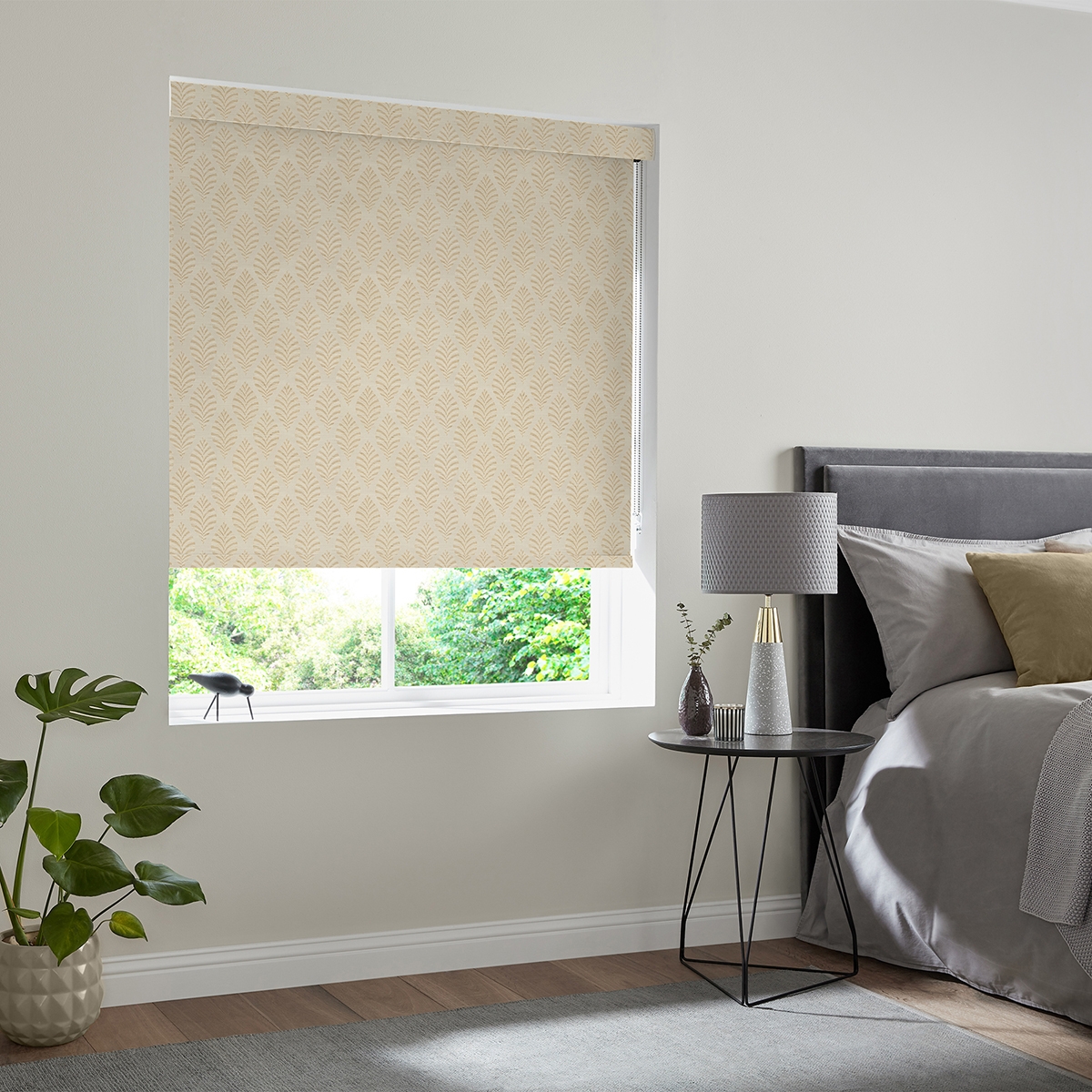 Product photograph of Sakina Beige Roller Blind from Choice Furniture Superstore.