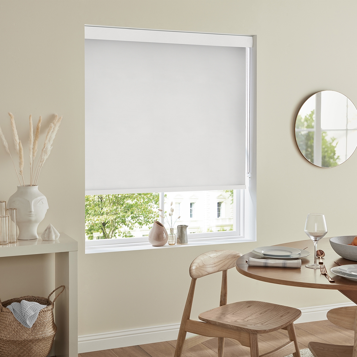 Product photograph of Puck Ivory Roller Blind from Choice Furniture Superstore.