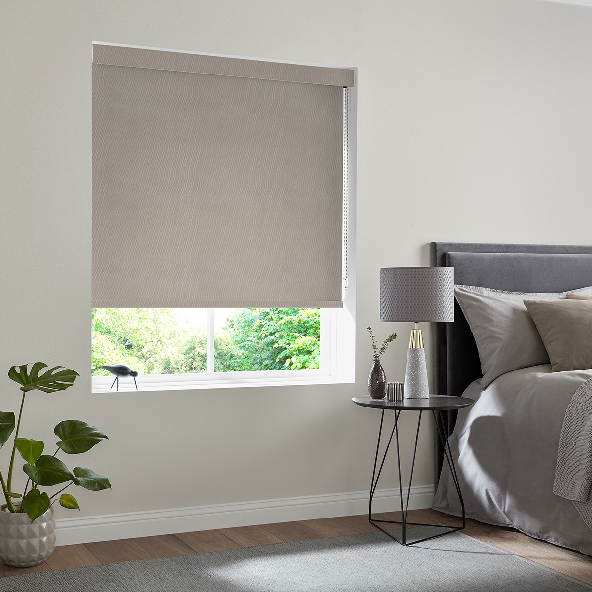 Product photograph of Puck Stone Roller Blind from Choice Furniture Superstore.