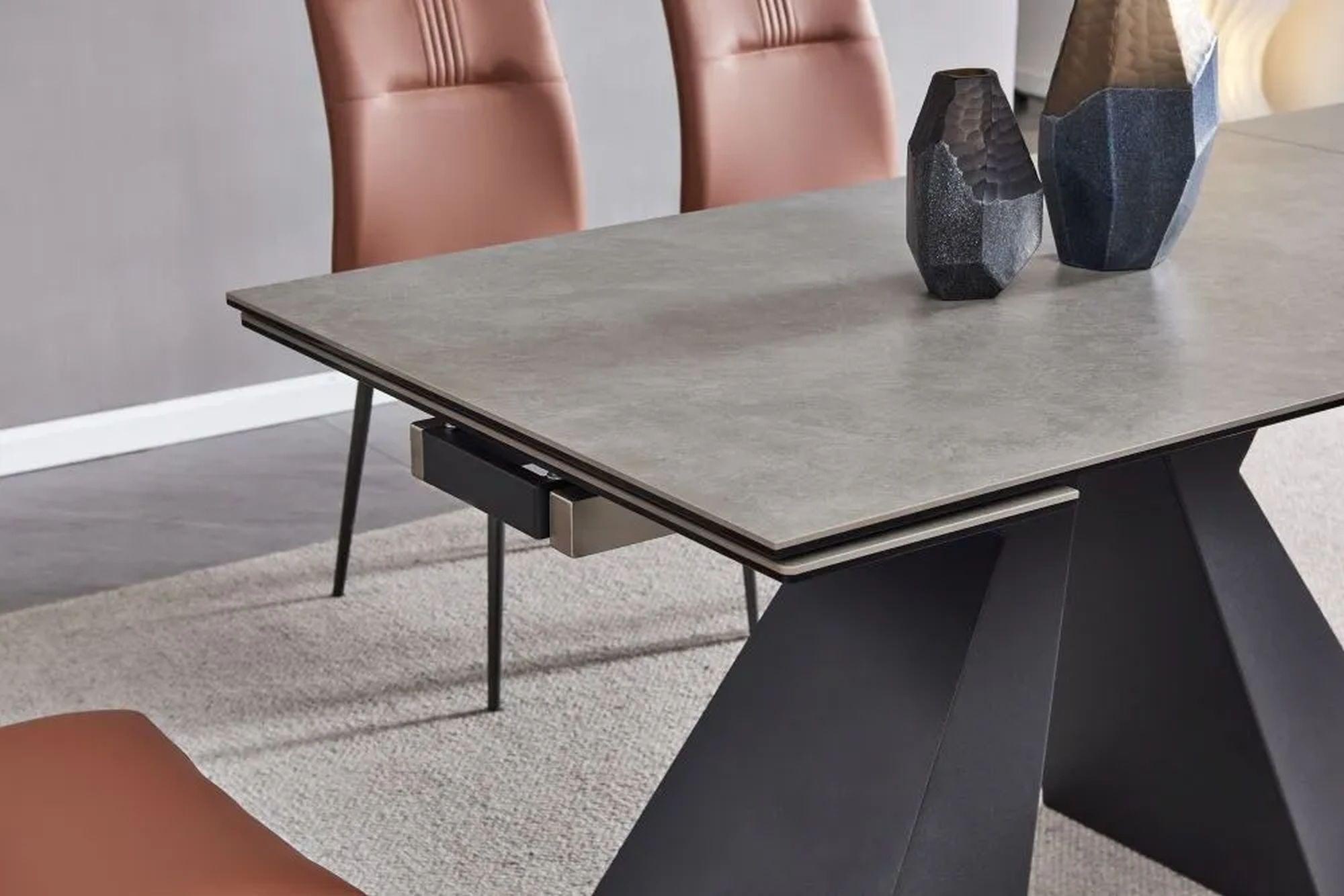 Product photograph of Cassino Grey Ceramic 4 Seater Extending Dining Table from Choice Furniture Superstore.