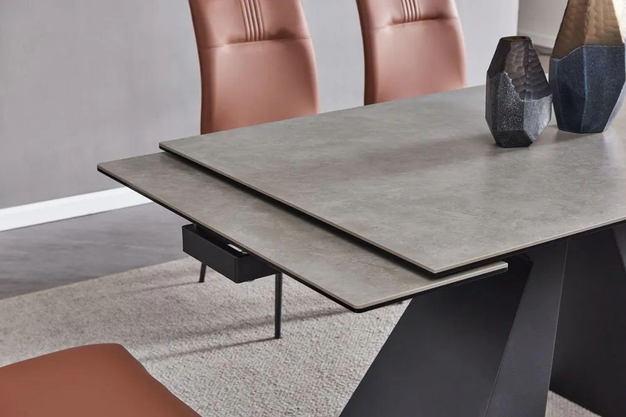 Product photograph of Cassino Grey Ceramic 4 Seater Extending Dining Table from Choice Furniture Superstore.