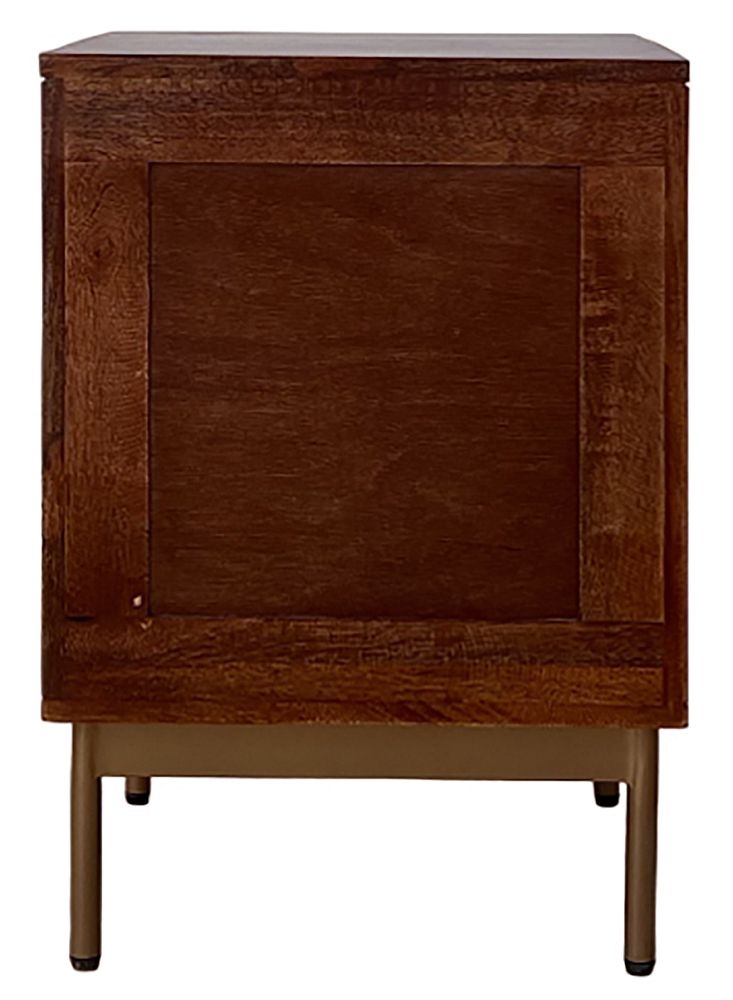 Product photograph of Nahan Walnut 2 Drawer Bedside Cabinet from Choice Furniture Superstore.