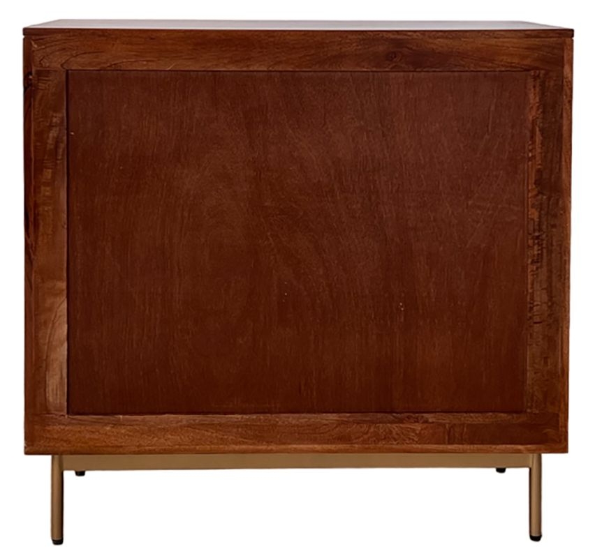 Product photograph of Nahan Walnut 3 Drawer Chest from Choice Furniture Superstore.