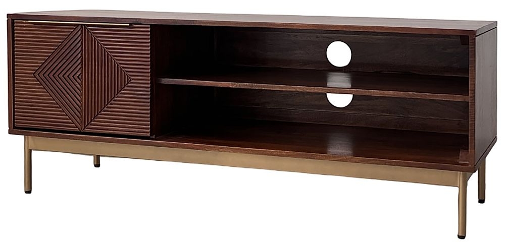 Product photograph of Nahan Walnut 1 Door Tv Unit from Choice Furniture Superstore.
