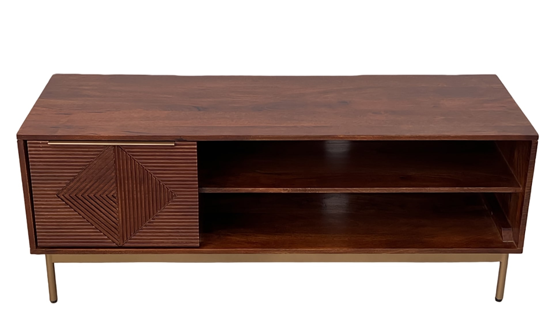 Product photograph of Nahan Walnut 1 Door Tv Unit from Choice Furniture Superstore.