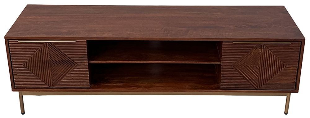 Product photograph of Nahan Walnut 2 Door Tv Unit from Choice Furniture Superstore.