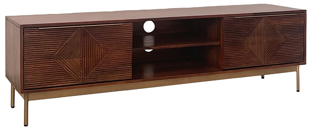 Product photograph of Nahan Walnut 2 Door Large Tv Unit from Choice Furniture Superstore.