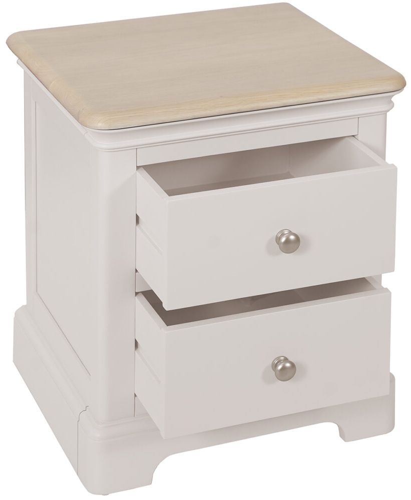 Product photograph of Cromwell Grey Mist Painted 2 Drawer Bedside Cabinet - Comes In Grey Mist Painted Bluestar Painted Cobblestone Painted Options from Choice Furniture Superstore.