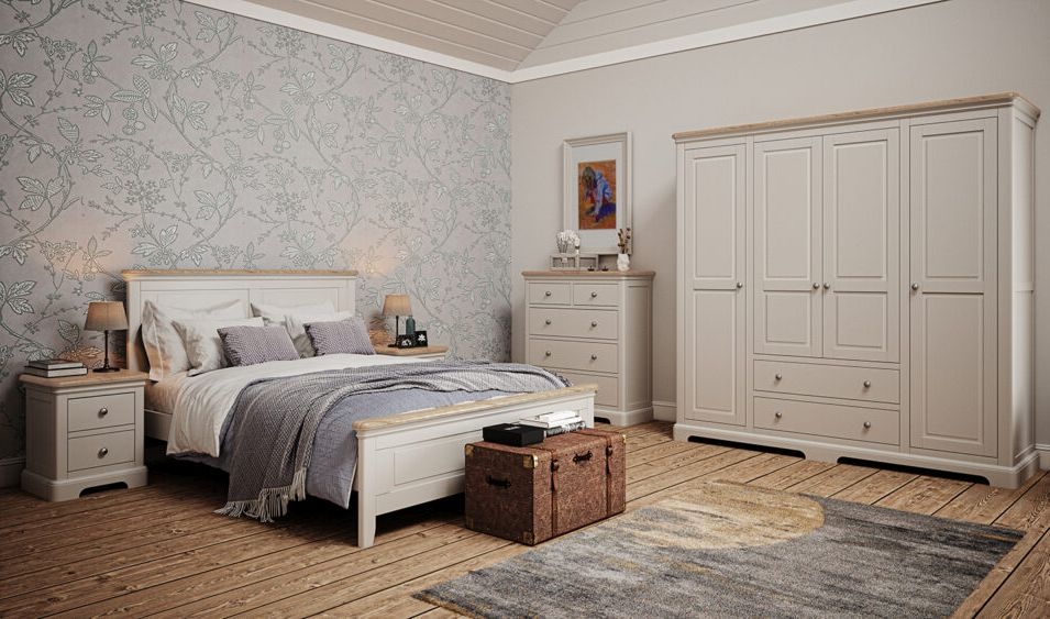 Product photograph of Cromwell Grey Mist Painted 2 Drawer Bedside Cabinet - Comes In Grey Mist Painted Bluestar Painted Cobblestone Painted Options from Choice Furniture Superstore.
