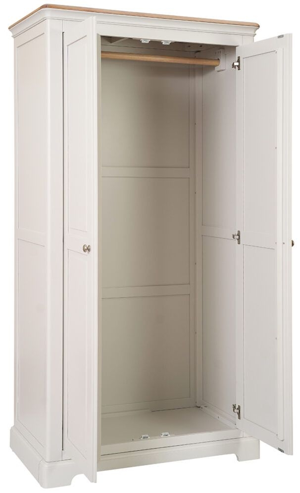 Product photograph of Cromwell Grey Mist Painted 2 Door Ladies Wardrobe - Comes In Grey Mist Painted Bluestar Painted Cobblestone Painted Options from Choice Furniture Superstore.