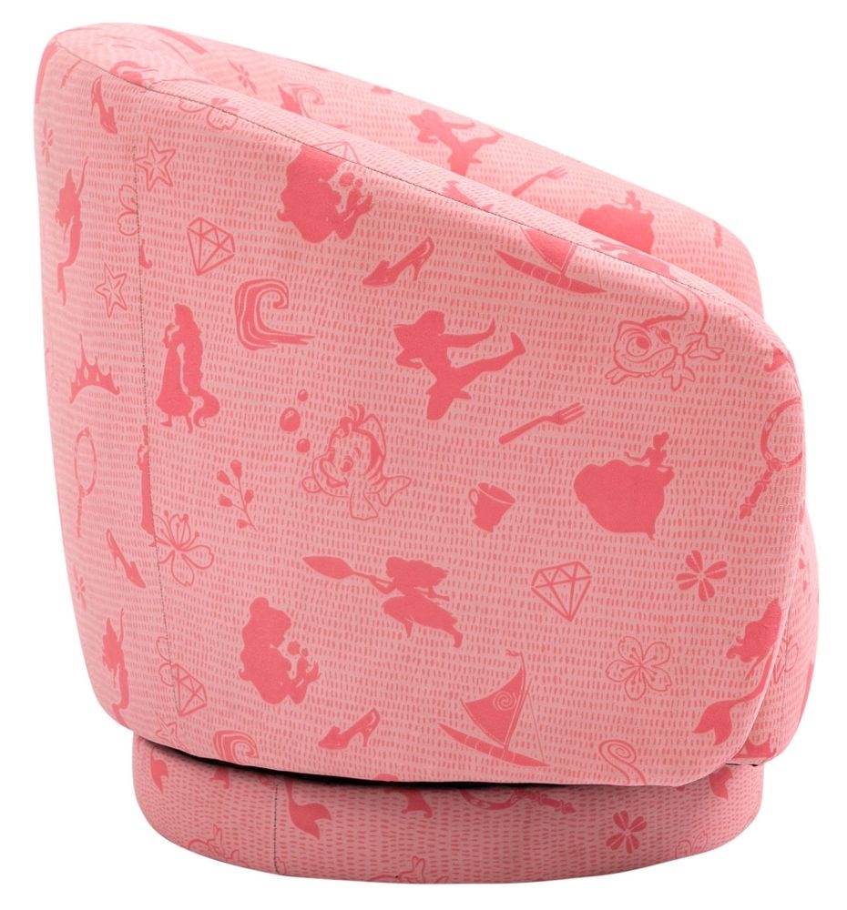 Product photograph of Disney Princess Pink Fabric Accent Swivel Chair from Choice Furniture Superstore.