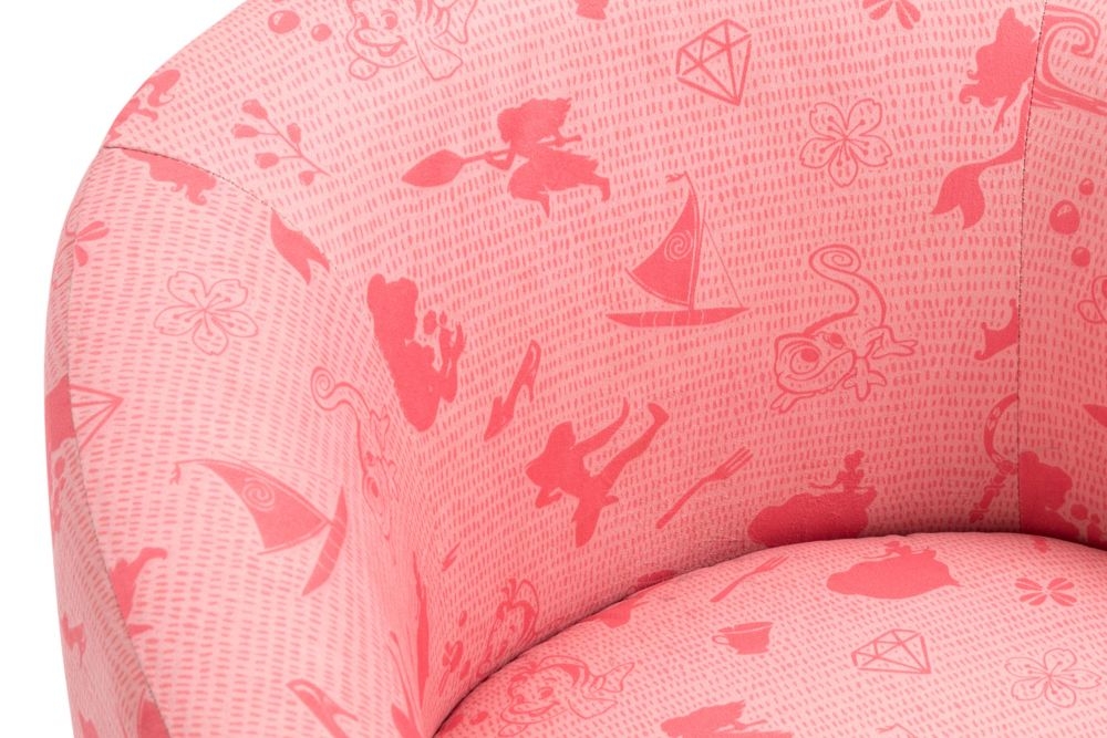 Product photograph of Disney Princess Pink Fabric Accent Swivel Chair from Choice Furniture Superstore.