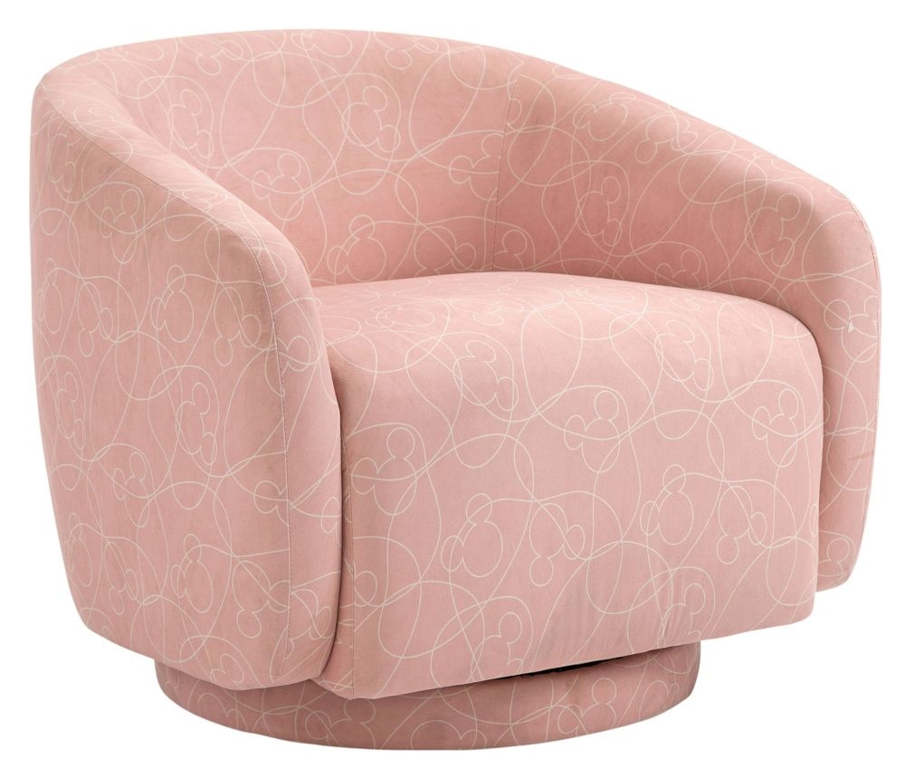 Product photograph of Disney Pink Fabric Accent Swivel Chair from Choice Furniture Superstore.