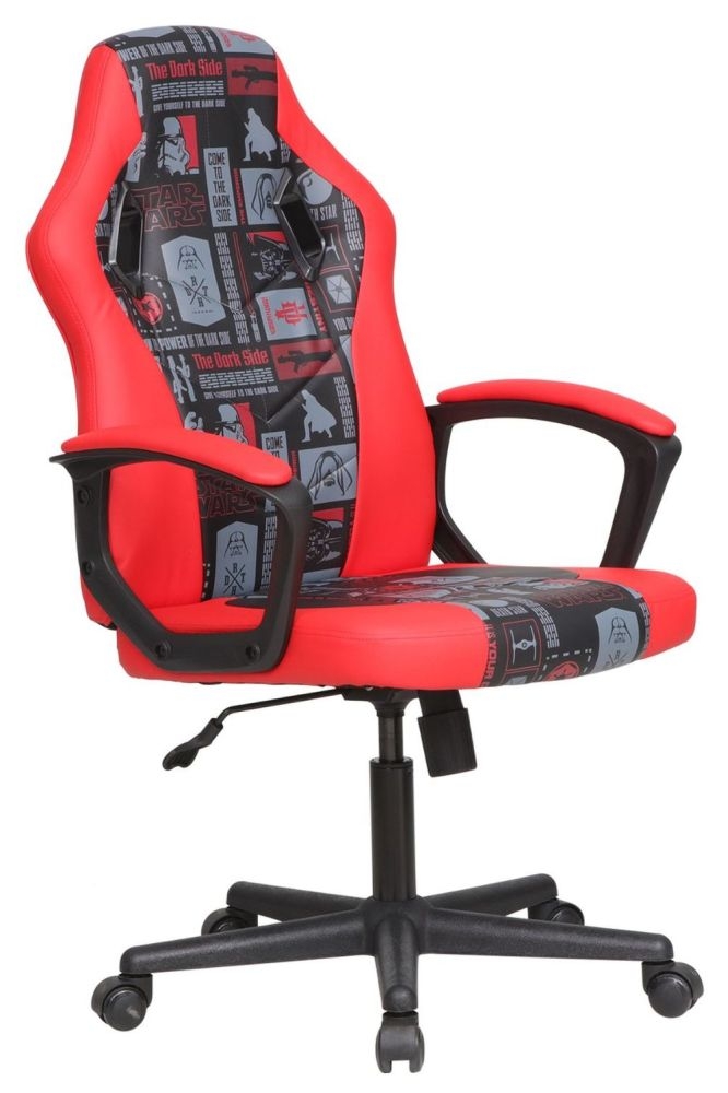 Product photograph of Disney Star Wars Red And Black Faux Leather Gaming Chair from Choice Furniture Superstore.