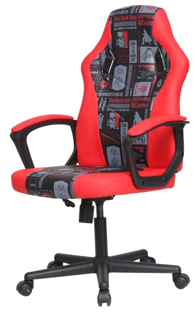 Product photograph of Disney Star Wars Red And Black Faux Leather Gaming Chair from Choice Furniture Superstore.