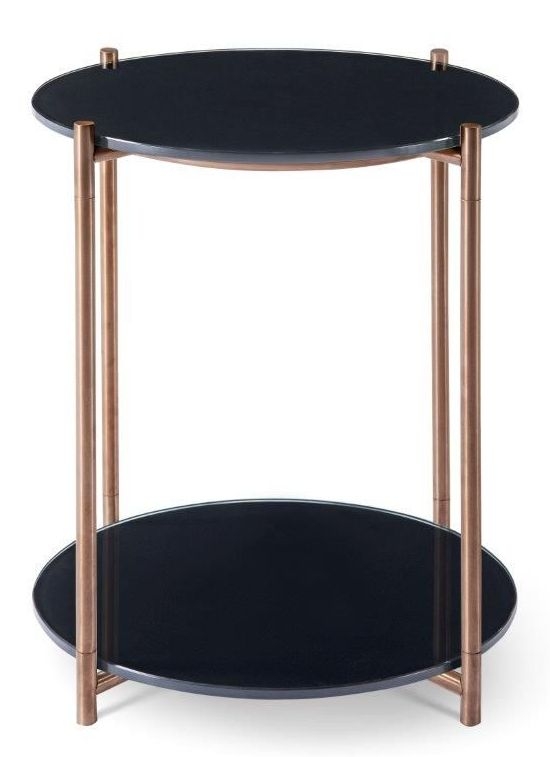 Product photograph of Gillmore Space Adriana Round Side Table With Shelf from Choice Furniture Superstore.