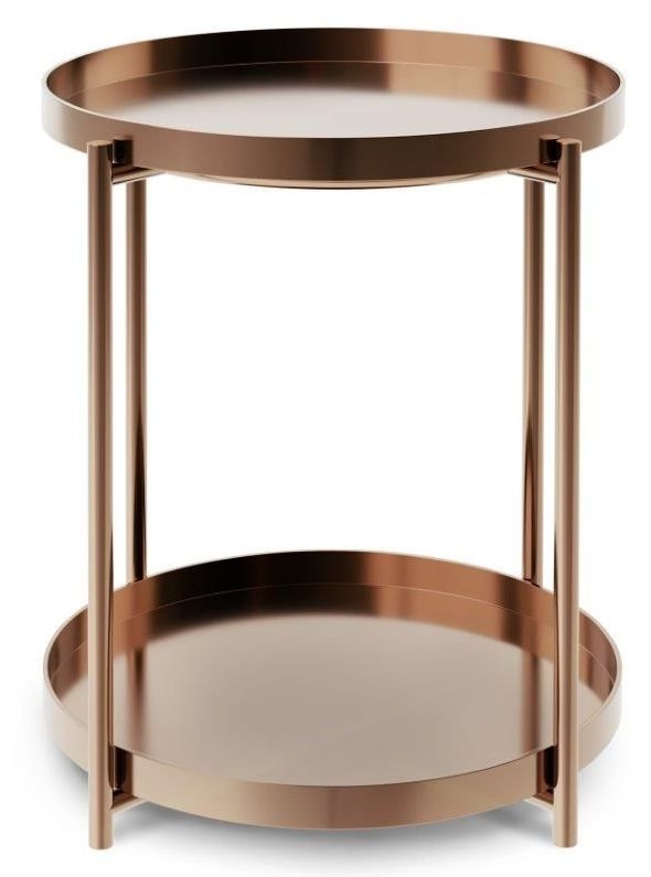 Product photograph of Gillmore Space Adriana Round Side Table With Shelf from Choice Furniture Superstore.