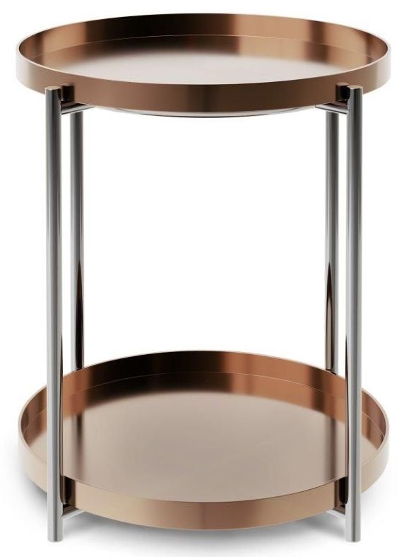 Product photograph of Gillmore Space Adriana Round Side Table With Shelf from Choice Furniture Superstore.