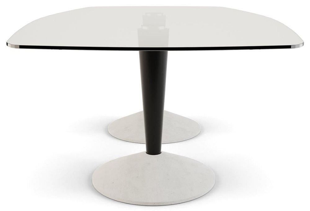 Product photograph of Iona Glass 8 Seater Pedestal Dining Table - Variant Available from Choice Furniture Superstore.